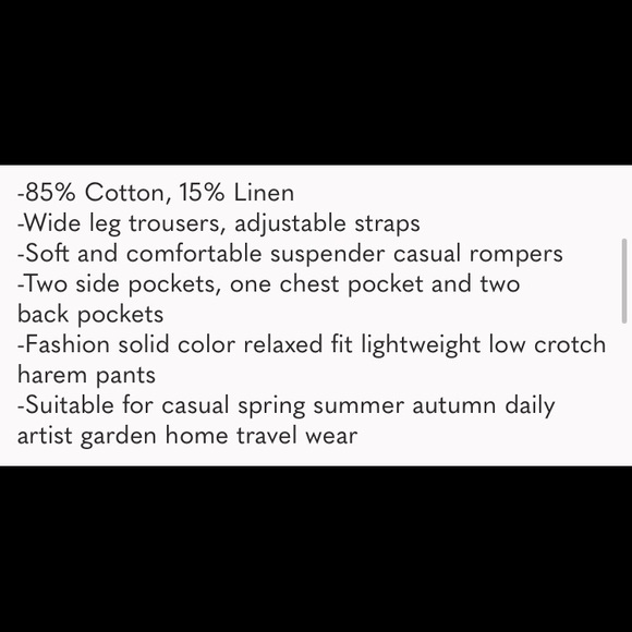 Casual Baggy Overalls Cotton Linen Jumpsuit - Picture 2 of 2